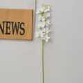 9-head artificial white cymbidium orchid flower stem for home decor and wedding floral arrangements - Cymbidium 9 Heads White
