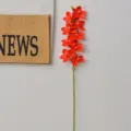 Red 9-head simulation cymbidium orchid artificial flower for home decor wedding. - Cymbidium 9 Heads Red