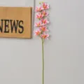 Stelo di fiore di orchidea cymbidium artificiale a 9 teste finto fiore per decorazione - Cymbidium 9 Teste Viola E Bianco