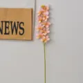 9-Teste Fiore Orchidea Artificiale Rosa Macchiato Cymbidium Finto Fiore Decor Variante - Cymbidium 9 Teste Rosa Con Macchie Viola