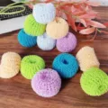Colorful mesh dishwashing cleaning balls kitchen pot scrubber scouring pads multi-color set - Nano Ball (6.3-6.6cm)