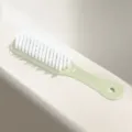 Household plastic shoe cleaning brush with durable white hard bristles and green handle. - Plain Green