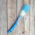 Long handle multi-functional cleaning brush for cups and pots with blue handle and bristles. - Blue