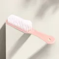 Pink plastic shoe cleaning brush with hard bristles and hanging hole for daily laundry use. - Standard Pink
