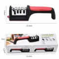 4-stage manual knife sharpener detail view showing dimensions and packaging box specs. - Four-Stage Boxed