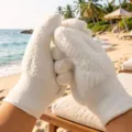 Weisse Nano-Strickpolierhandschuhe fuer Sammlerperlen Schmuckpflege und taeglichen Schutz. - 5 Paare / Weiß