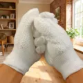 Gant de polissage tricoté blanc pour perles, outil de protection durable et épais. - 10 Paires / Blanc
