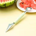 Dual Head Fruit Carving Knife Melon Baller Green Handle Stainless Steel Fruit Spoon - Nordic Green