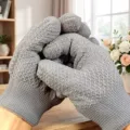 Gants de polissage tricotés gris et épaissis pour perles et noix, résistants à l'usure. - 1 Paire / Gris
