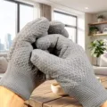 Gants de polissage tricotés gris pour perles et noix outils d'entretien quotidiens - 2 paires / Gris