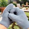 Gants de polissage de noix tricotés gris, variante d'entretien de perles résistante. - 5 Paires / Gris