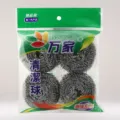 Stainless steel cleaning balls 4pcs pack, heavy duty kitchen wire scrubber for effective dishwashing. - Set of 4