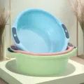 Thickened double handle plastic basin household washing face basin for student dormitories and home - M / Multicolor