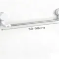 Suction cup towel rail stainless steel bathroom wall mount extendable towel holder 50-90cm - 50-90cm / White