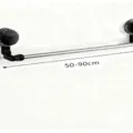 Adjustable suction towel bar for bathroom, expandable length 50 to 90 cm white black - 50-90cm / Black