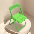 Mini folding chair desktop phone stand macaron green portable lazy mobile holder desk accessory - Transparent Bag / Green