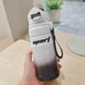Botella térmica de acero inoxidable con diseño degradado sport vaso con pajita y tapa - 680ml / Blanco