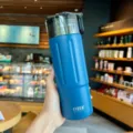 Tragbare Edelstahl Vakuum isolierte Wasserflasche mit direktem Trinkdeckel für den Alltag. - TS8823 Stil / 480-600ml / Blau