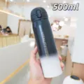 borraccia termica in acciaio inossidabile 500ml, bottiglia isolata sfumata nera - 500ml / Sfumato Nero (Grande)