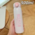 Borraccia termica sottovuoto in acciaio inossidabile rosa con design a coniglio, 500ml. - 500ml / Rosa (MXS-2302)