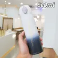 borraccia termica in acciaio inox da 500ml con coperchio a scatto per uso quotidiano. - Sfumato Bianco (Grande)