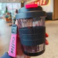Portable glass coffee cup with silicone sleeve and lanyard, heat resistant, ideal for daily use. - 420ml / Black