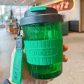 Portable green glass coffee cup with silicone sleeve and hand strap for daily use. - 420ml / Green