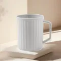 Minimalistischer gerillter Mundspülbecher moderne Zahnbürstenschale weiße Variante Tasse - Grau (Gestreift)