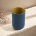 Moderner blau-gelber Zahnbürstenhalter minimalistischer Badezimmer Mundbecher Becher - Blau und Gelb