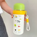 Süße Cartoon Edelstahl Thermosflasche mit Trageschlaufe und niedlichen Tiermotiven. - 350ml / Grün