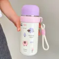 Süße Cartoon Edelstahl Thermoskanne, lila Kappe und rosa Schaf Muster Design Variante Becher. - 350ml / Lila