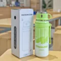 Tragbarer 800ml Edelstahl Vakuum Thermobecher mit tragbarem Deckel und Verschluss. - 800ML / Verlauf Grün