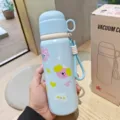 Tragbare 550ml Edelstahl Niedliche Cartoon Kugel Thermosflasche Vakuum Wasserflasche - Bullet Cartoon Stil (MD6030)