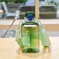 Tragbare quadratische Kunststoff-Wasserflasche 500ml Variante, stilvoller Trinkbecher. - 500ml / YB-1033 Stil / Grün