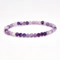 Natural purple crystal beaded bracelet elastic single layer yoga jewelry for women - Amethyst