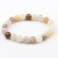 Bracciale di perle in pietre preziose naturali multicolore 8mm gioiello donna moda - Violetto