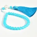 Blaue Perlen Armband mit Quaste, 33 islamische Gebetsperlen Tasbih Misbaha Schmuck Geschenk. - Blau