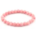 Elegante Bracciale di Perle in Cristallo Rosa 8mm Rotondo Gemma Elastico Gioiello Regalo - Rodocrosite