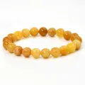 Bracciale di perle di pietra gialla naturale braccialetto elastico donna quotidiano - Vecchia Giada Gialla