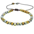 Bracciale con cordino regolabile in perline di cubo sfaccettato metallico fatto a mano - Stile Perle Cubiche in Metallo Colore Magico (B1523-Y04)