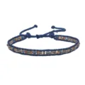 Bracciale di perline Miyuki fatto a mano blu, gioiello multistrato in cristallo intrecciato. - Stile Vintage Perlato Blu (B1543-Y03)