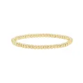 Bracciale con perline in metallo dorato da donna gioiello elegante minimalista da polso - Stile Semplice Perle Tonde Dorate (B1618-4mm)
