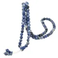 Blauwe sodaliet 99 kralen ketting, lange edelsteen mala rozenkrans voor meditatie en gebed. - K2 Jaspis Stijl (N2680) / 99 Stuks/Verpakking