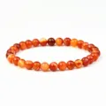 Rotes gebändertes Achat Perlenarmband, natürlicher Edelstein Armreif für Damen und Herren. - Gestreifter Achat (B1747) / 6mm
