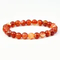 Natural banded agate beaded bracelet, stylish red stone gemstone jewelry for daily wear. - Striped Agate