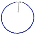 Collana di perline di semi blu estate girocollo gioielli con perline colorate per donna. - Collana Semplice in Perline (N2308-05) / Blu Zaffiro
