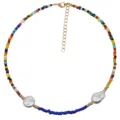 Collana di perle di rocaille multicolore con perle barocche per donne eleganti - Stile Perla Barocca Perline di Semenza Contrasto / Stile N2306-Y01 Blu Reale / Blu zaffiro