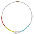 Collana girocollo con perline colorate stile bohémien e ciondolo di perla barocca. - Stile Perline Colorate Perla Barocca (N2305-Y05)