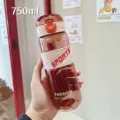 750ml Borraccia Sportiva in Plastica Portatile Antiperdita Tazza da Viaggio per Sport - 650ml / Rosso