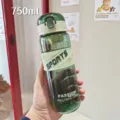 Borracce sportive in plastica verde con coperchio a scatto 750ml bottiglia acqua portatile - 650ml / Verde